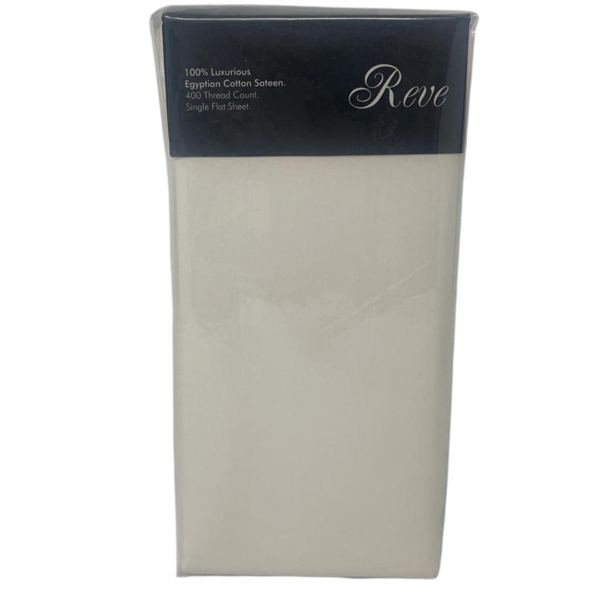 400 Thread Count Single Flat Sheet - Plain Offwhite – image 4
