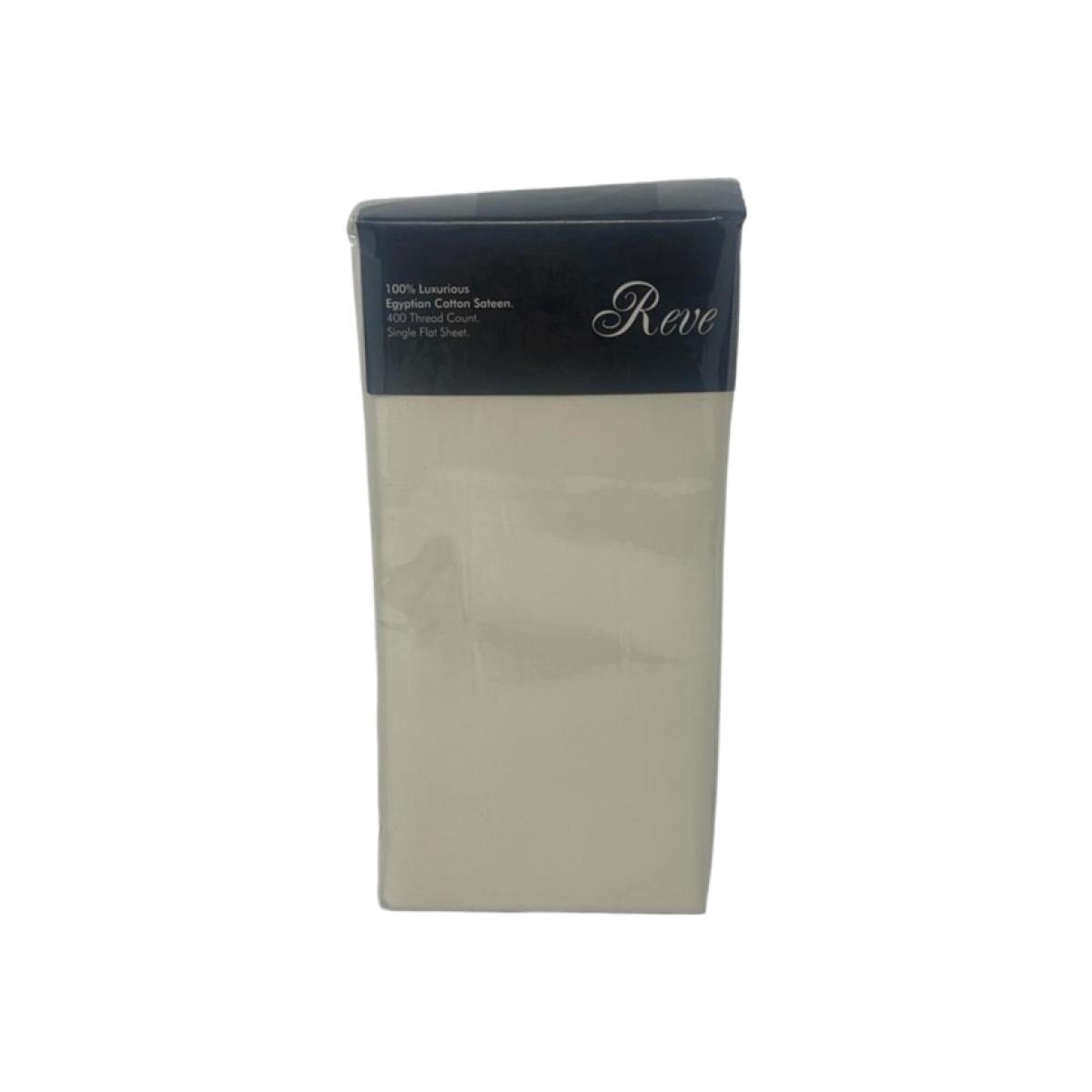 400 Thread Count Single Flat Sheet - Plain Offwhite – image 1
