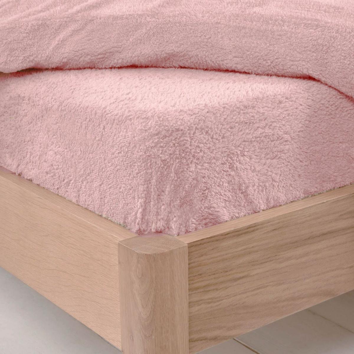 Brentfords Teddy Fleece Fitted Bed Sheet - Pink / Single