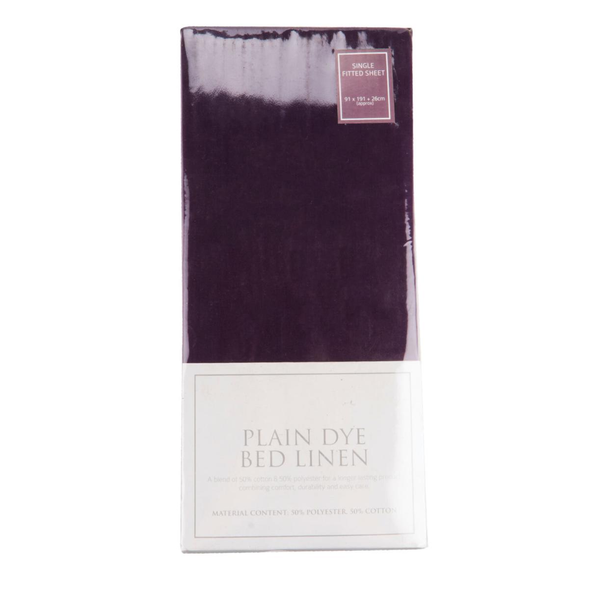 Fitted Sheet - Aubergine / Single – image 2