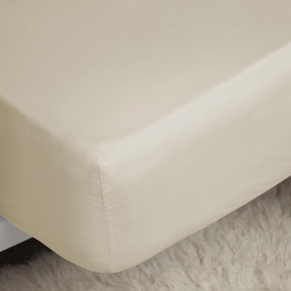 400 Thread Count Egyptian Cotton Ultra Deep Fitted Sheet - BM136 - Cream / Single
