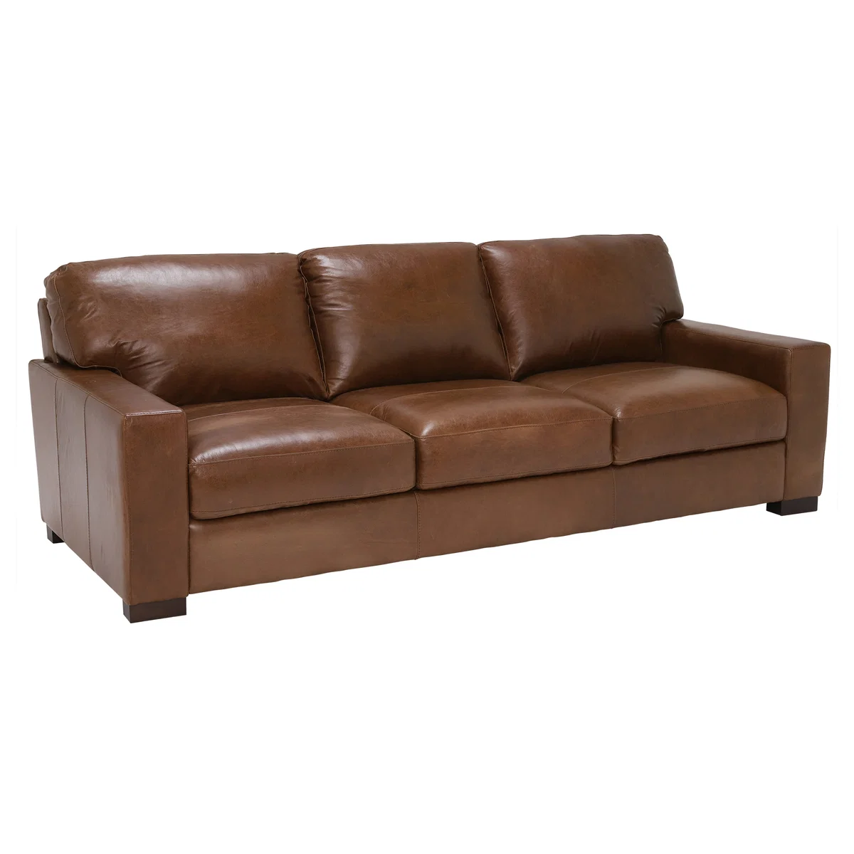 Lorenza Leather 3 Seater Sofa, Fibre Seats – image 2