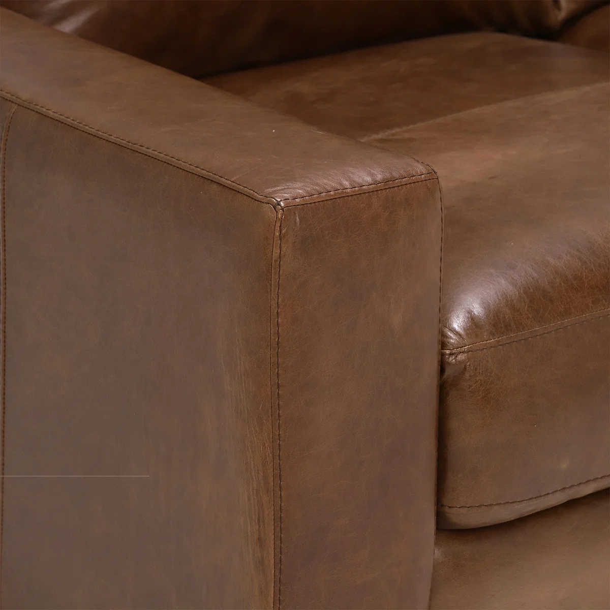 Lorenza Leather 3 Seater Sofa, Fibre Seats – image 3