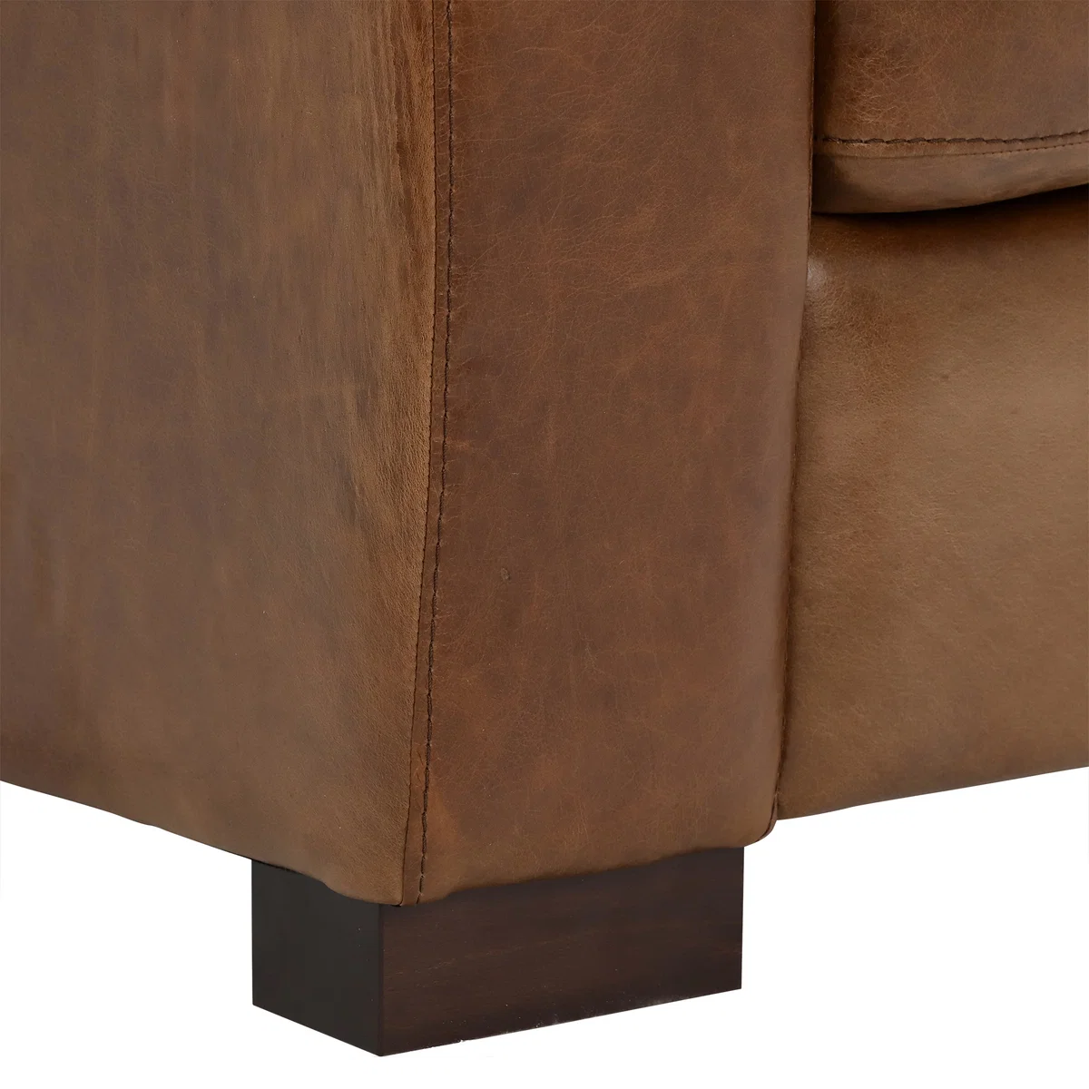 Lorenza Leather 3 Seater Sofa, Fibre Seats – image 4