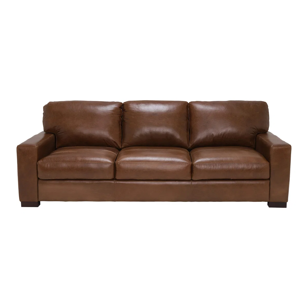 Lorenza Leather 3 Seater Sofa, Fibre Seats – image 1