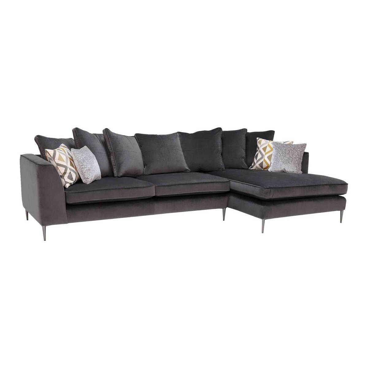 Conza Large Right Hand Facing Pillow Back Chaise Sofa – image 1