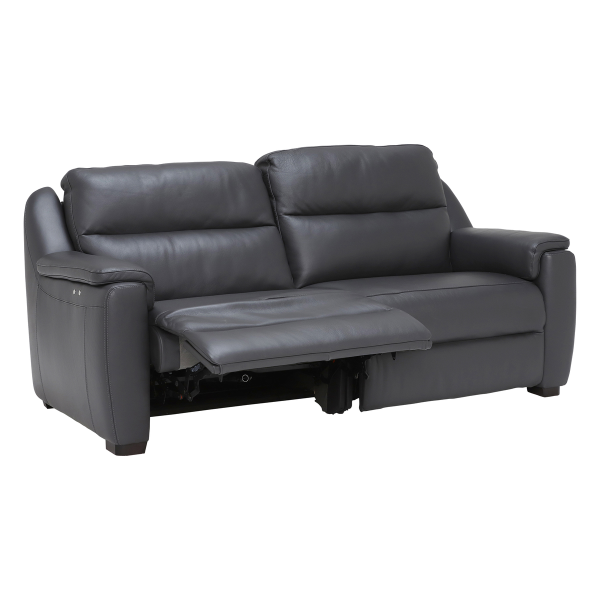 Strauss Grey Leather Recliner Sofa – image 5