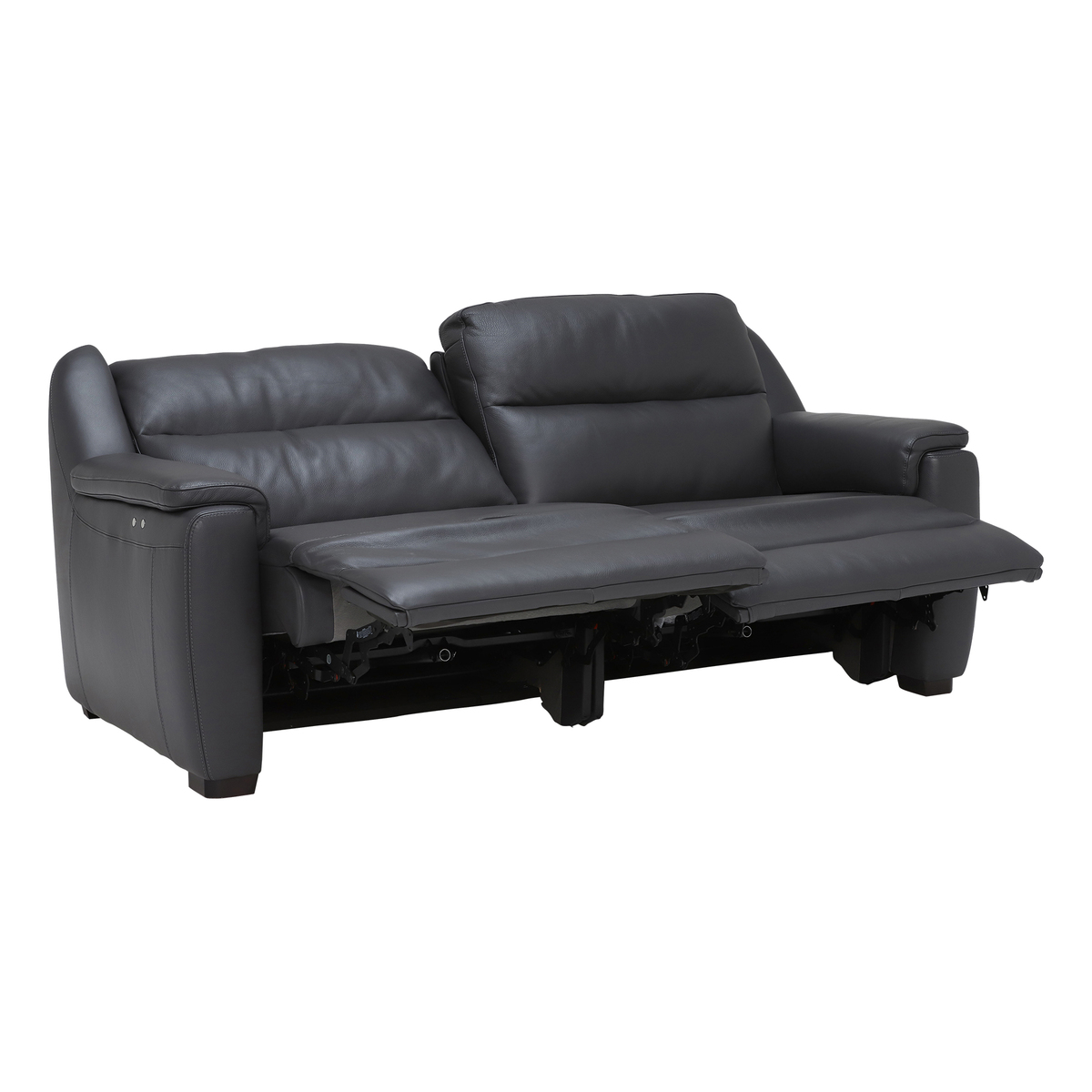 Strauss Grey Leather Recliner Sofa – image 6