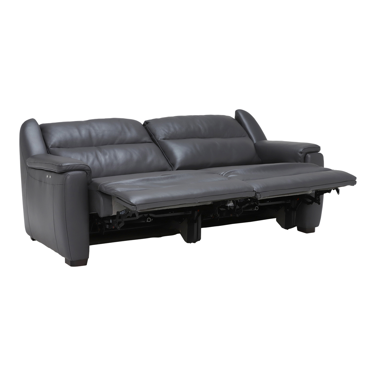 Strauss Grey Leather Recliner Sofa – image 7