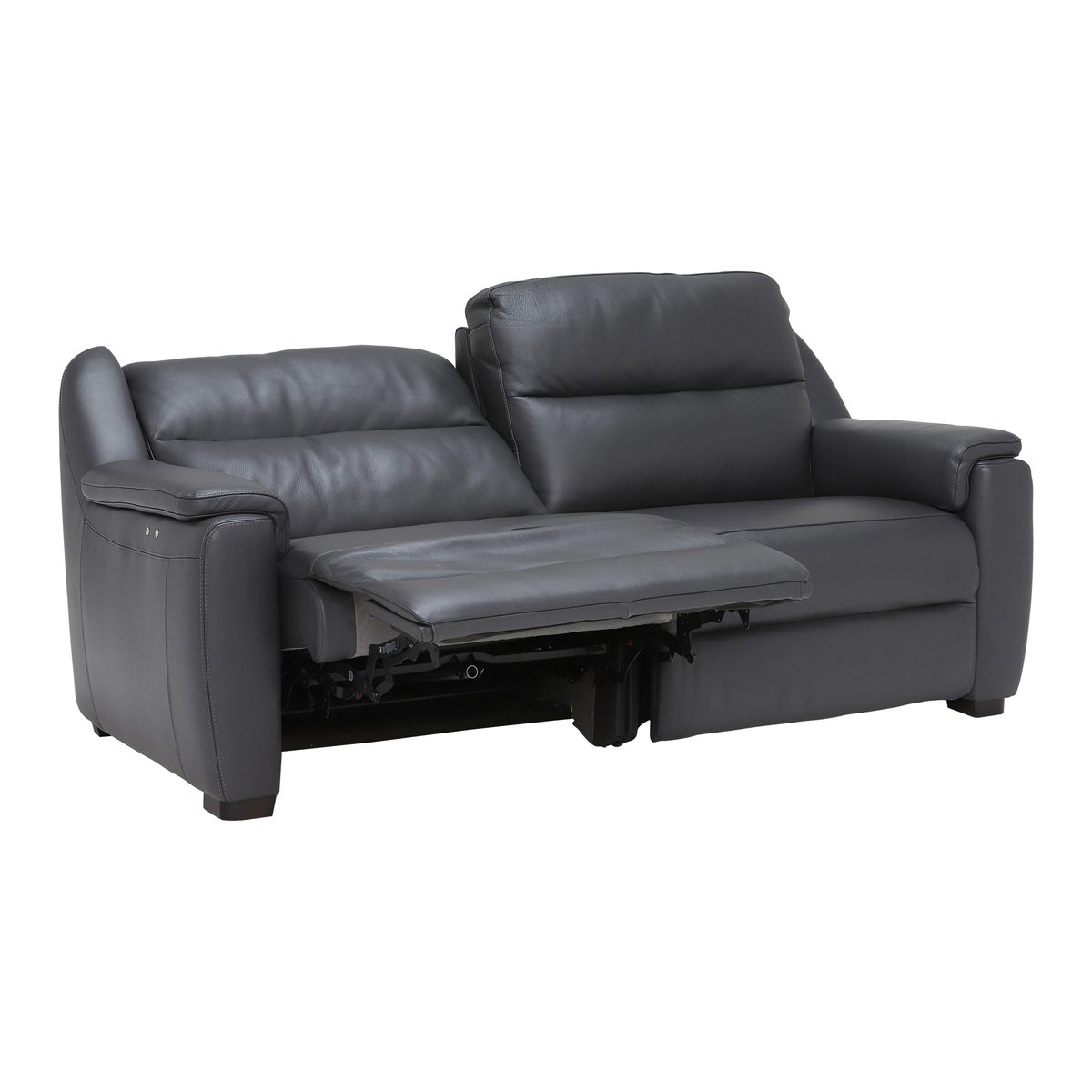Strauss Grey Leather Recliner Sofa – image 2