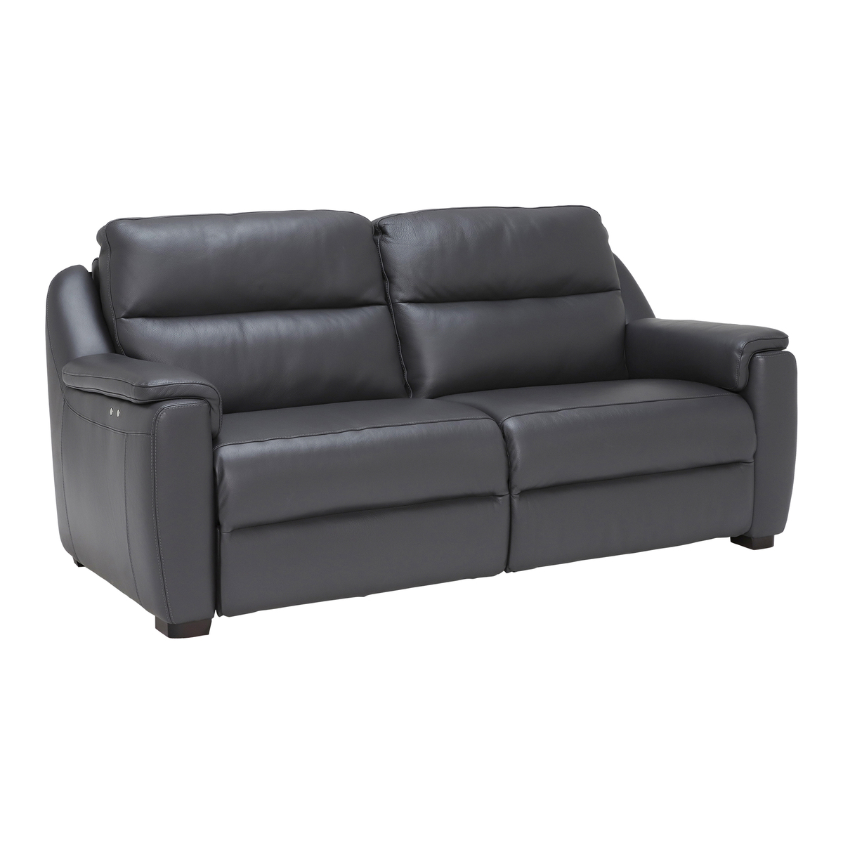 Strauss Grey Leather Recliner Sofa – image 1