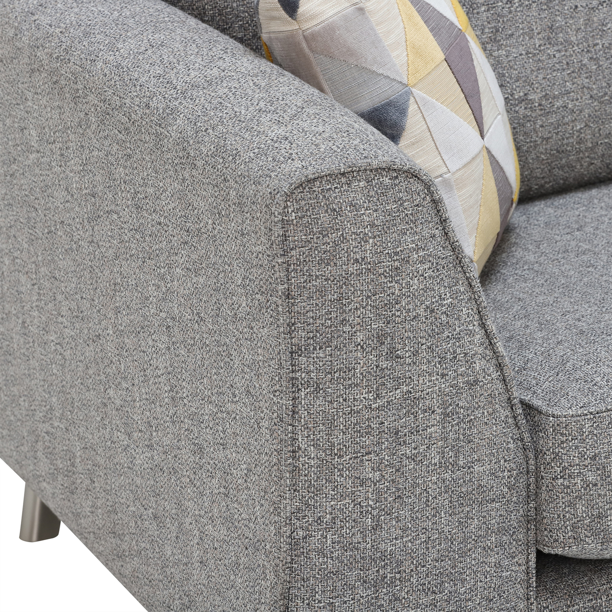 Daxon Standard Back 2 Seater Sofa, Silver Larson Plain – image 5