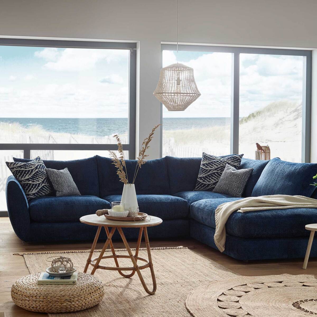 Big Blue Large Left Hand Facing Corner Sofa – image 2
