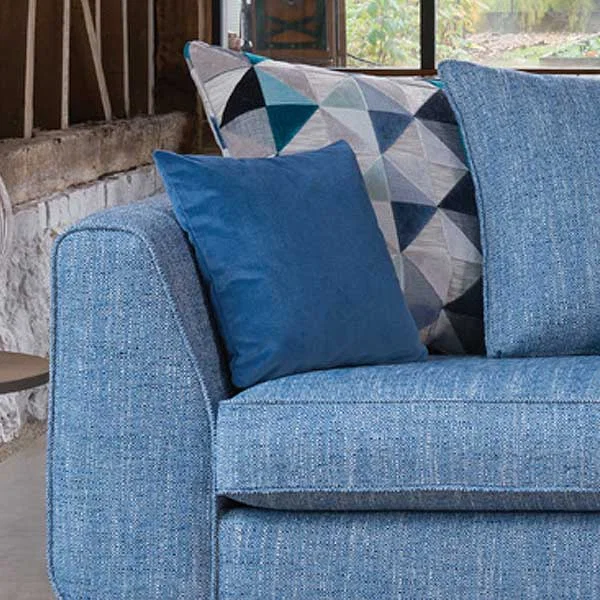 Daxon Pillow Back 3 Seater Sofa, Silver Larson Plain – image 3