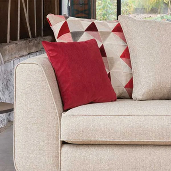 Daxon Pillow Back 3 Seater Sofa, Silver Larson Plain – image 4