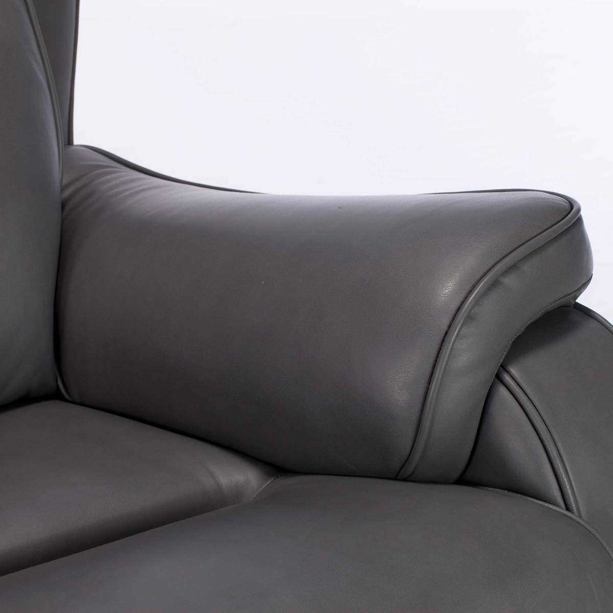Parker Knoll Boston 3 Seater Leather Sofa, Slate – image 2