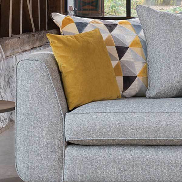 Daxon Pillow Back 2 Seater Sofa, Silver Larson Plain – image 3