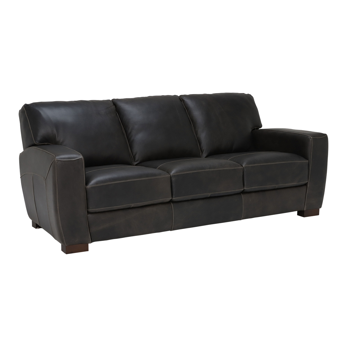 Ottoway Leather Sofa, Drake Grey – image 1