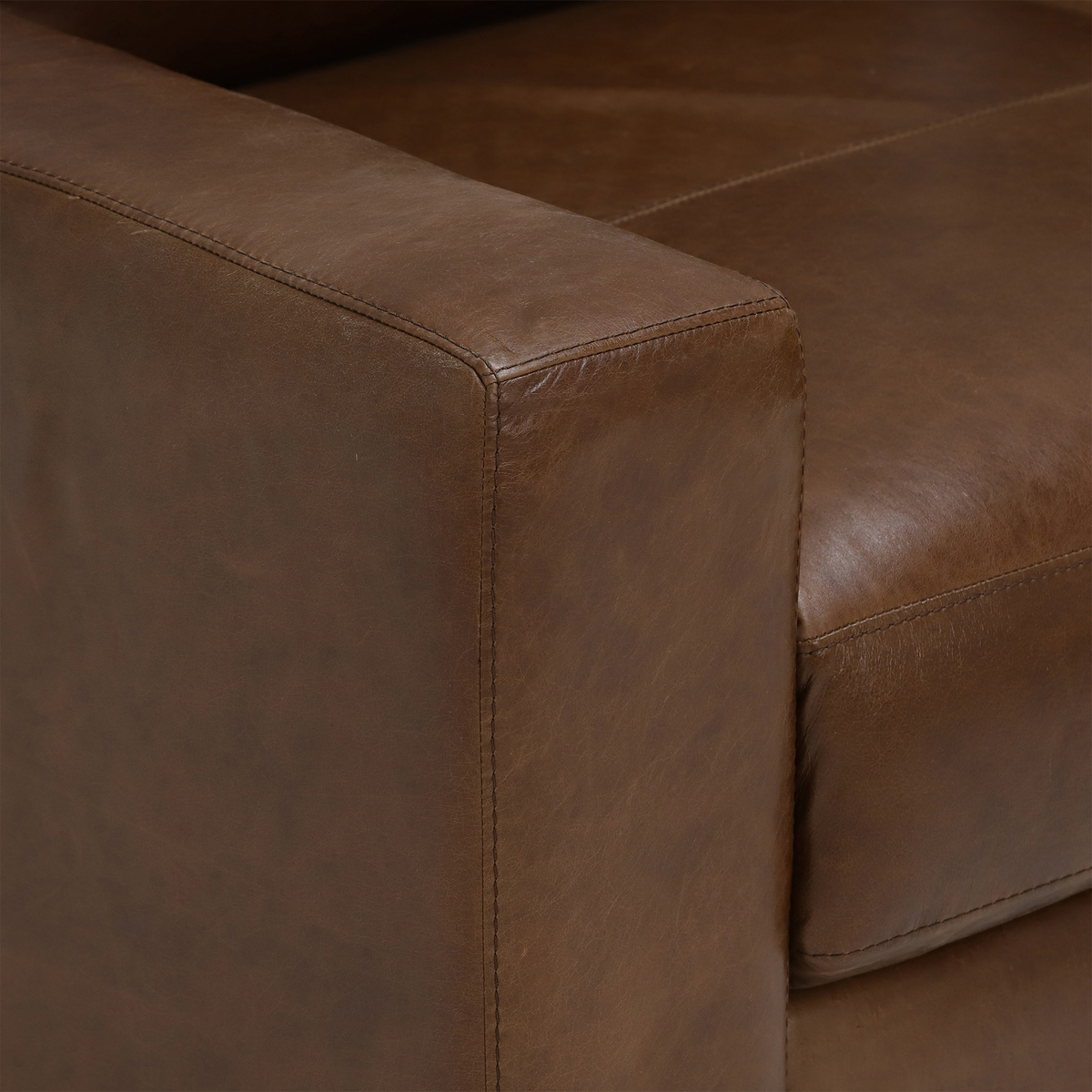 Lorenza Leather Square Corner Sofa, Fibre Seats – image 3