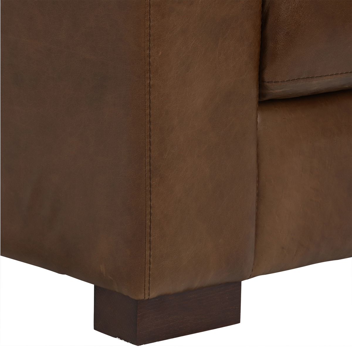 Lorenza Leather Square Corner Sofa, Fibre Seats – image 4
