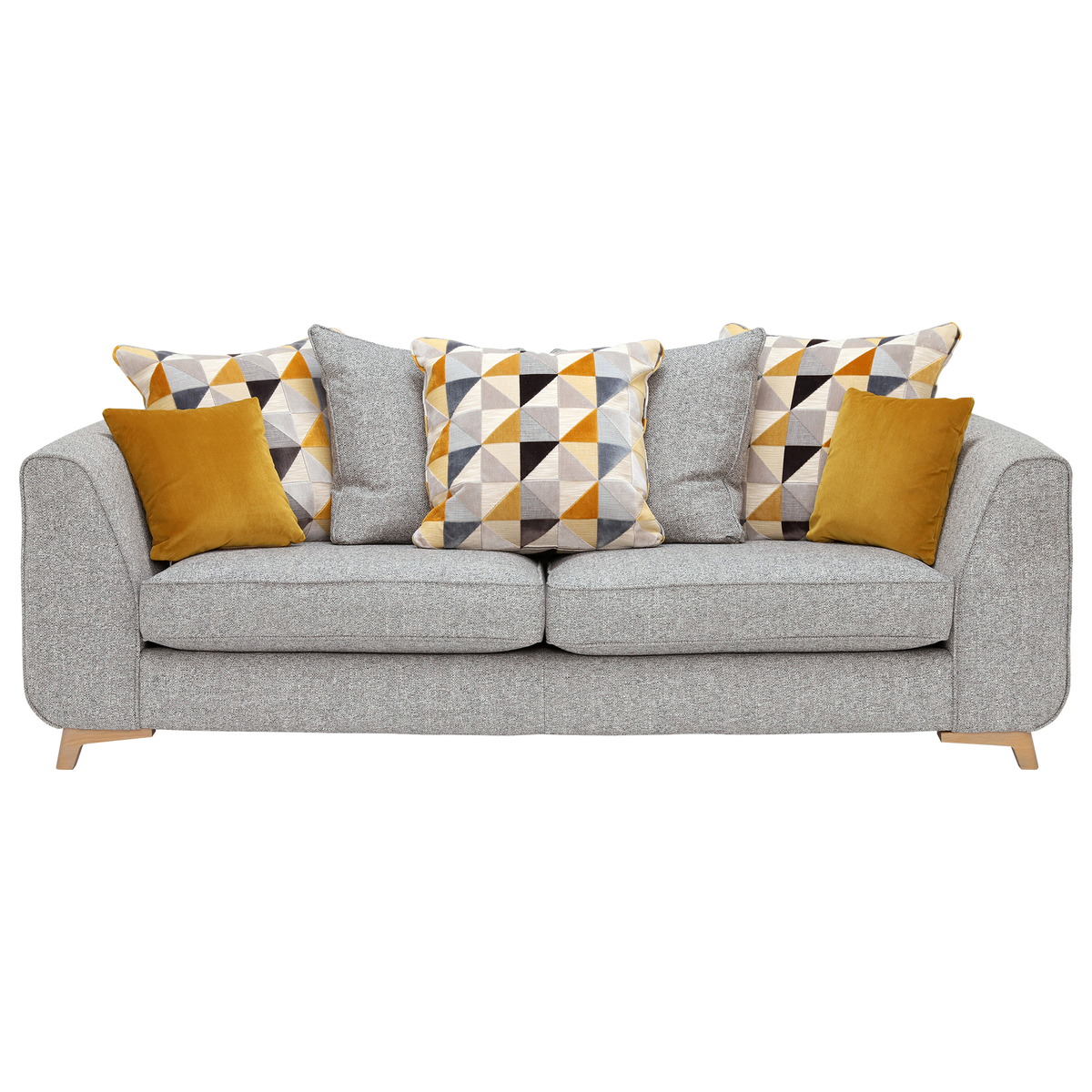 Daxon Pillow Back Grand Sofa, Silver Larson Plain – image 3