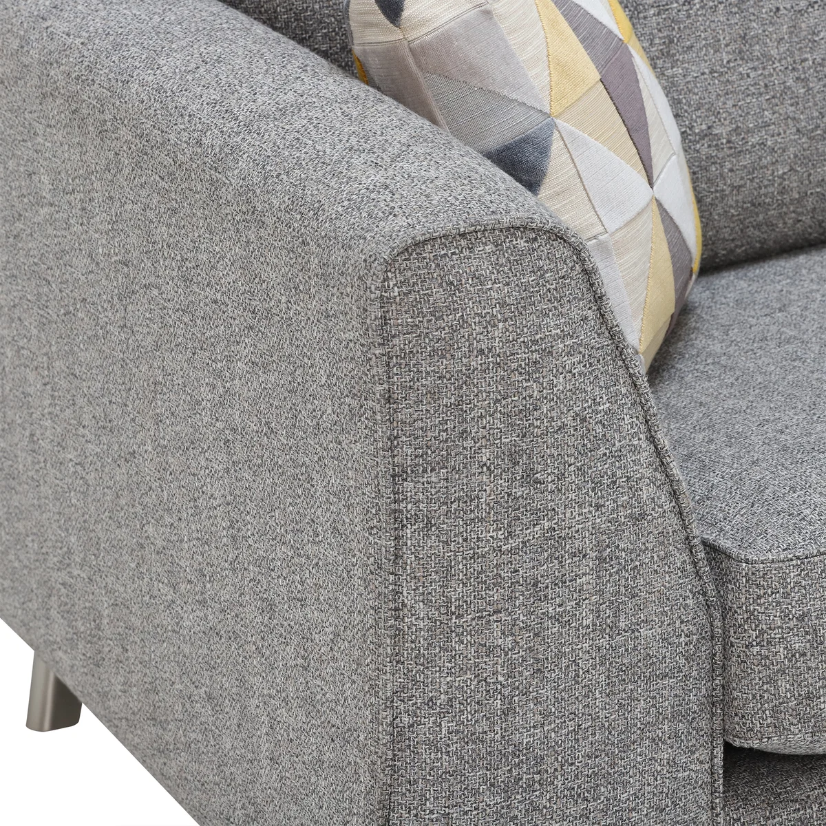 Daxon Standard Back 3 Seater Sofa, Silver Larson Plain – image 3