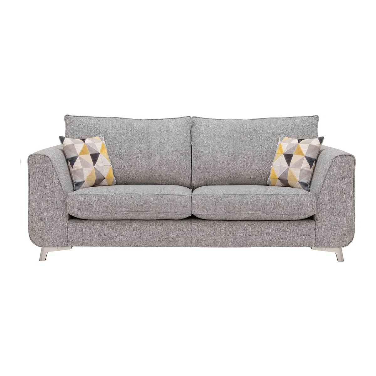 Daxon Standard Back 3 Seater Sofa, Silver Larson Plain – image 1