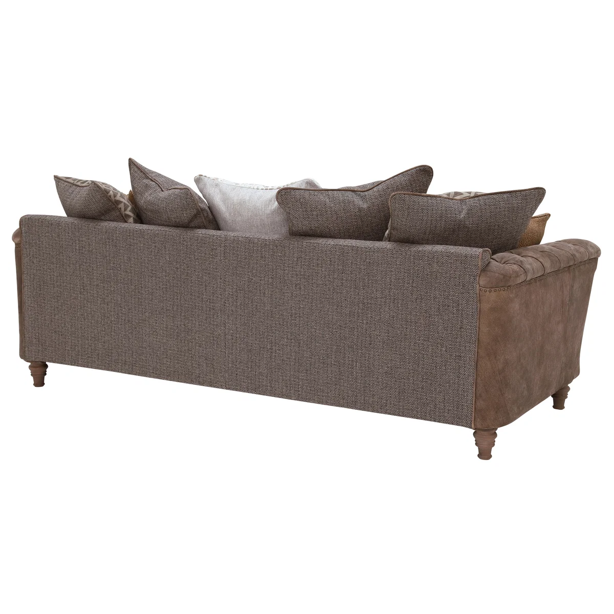Darwin Extra Large Pillow Back Sofa, Leather and Fabric Mix – image 6