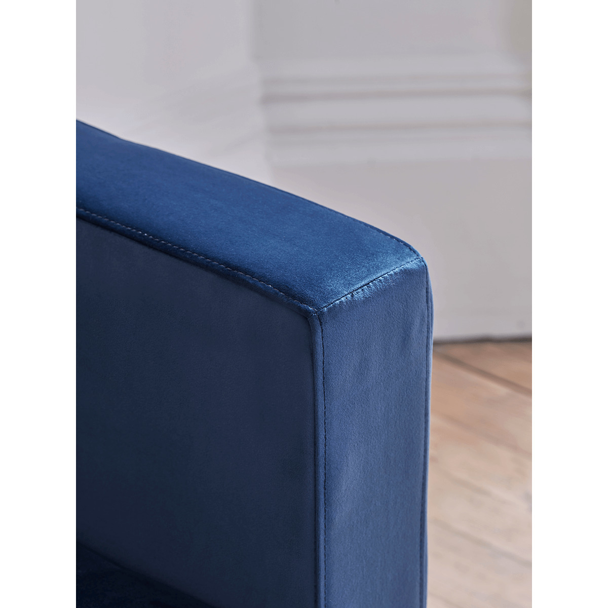 Deep Blue Velvet Sofa – image 5