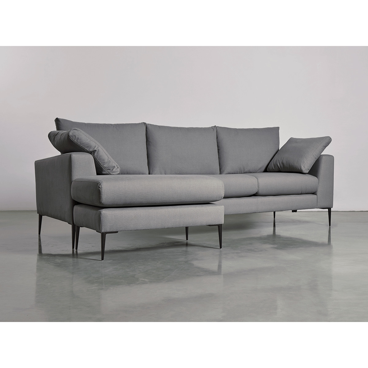 Milano Grand Chaise Sofa Smoke Linen Cotton Blend – image 2