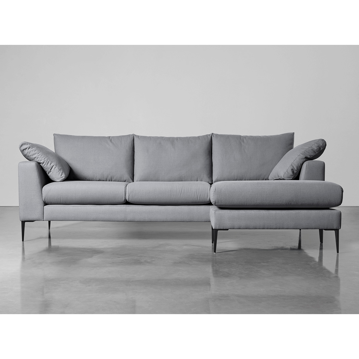 Milano Grand Chaise Sofa Smoke Linen Cotton Blend – image 1