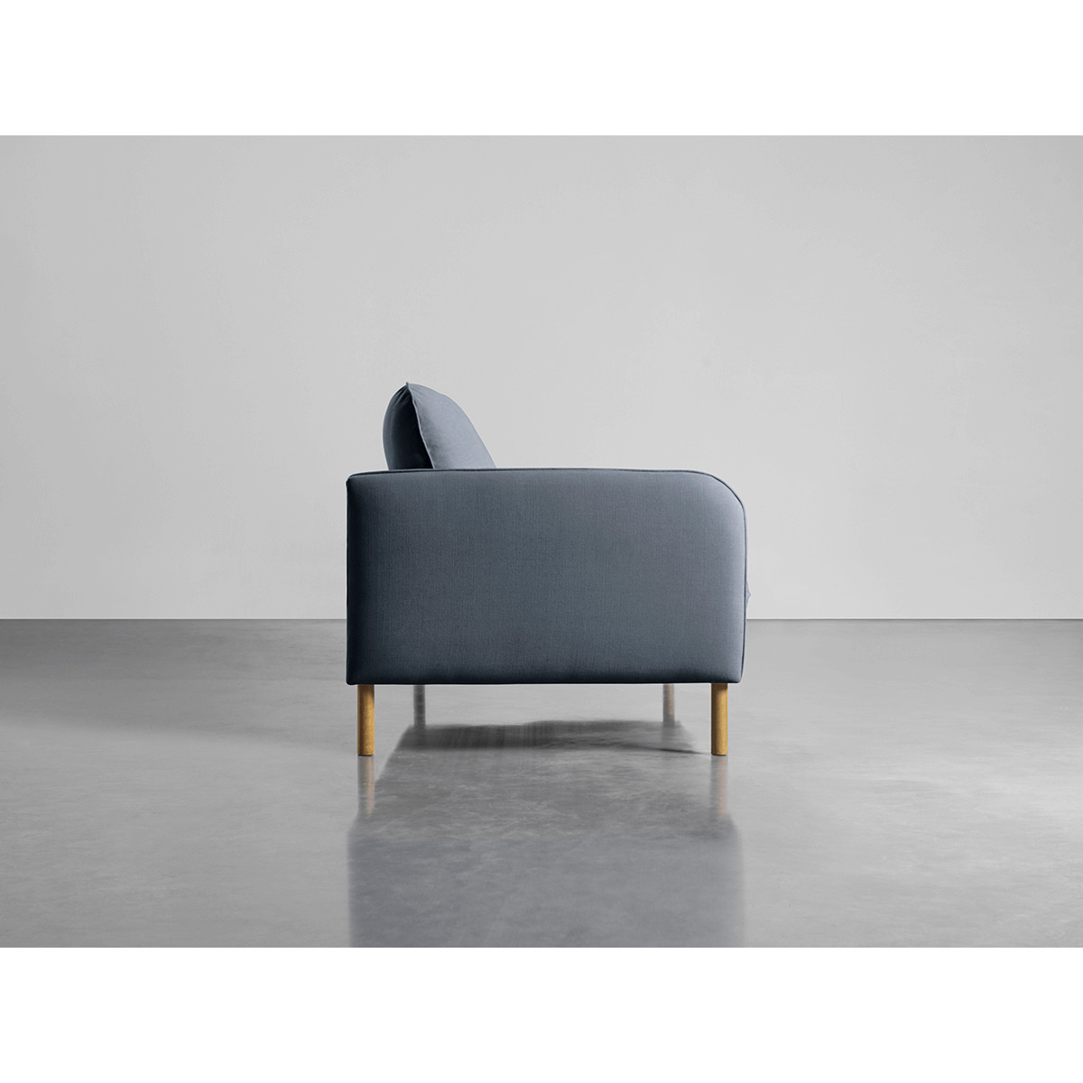 Scandi Petite Sofa French Blue Linen Cotton Blend – image 2