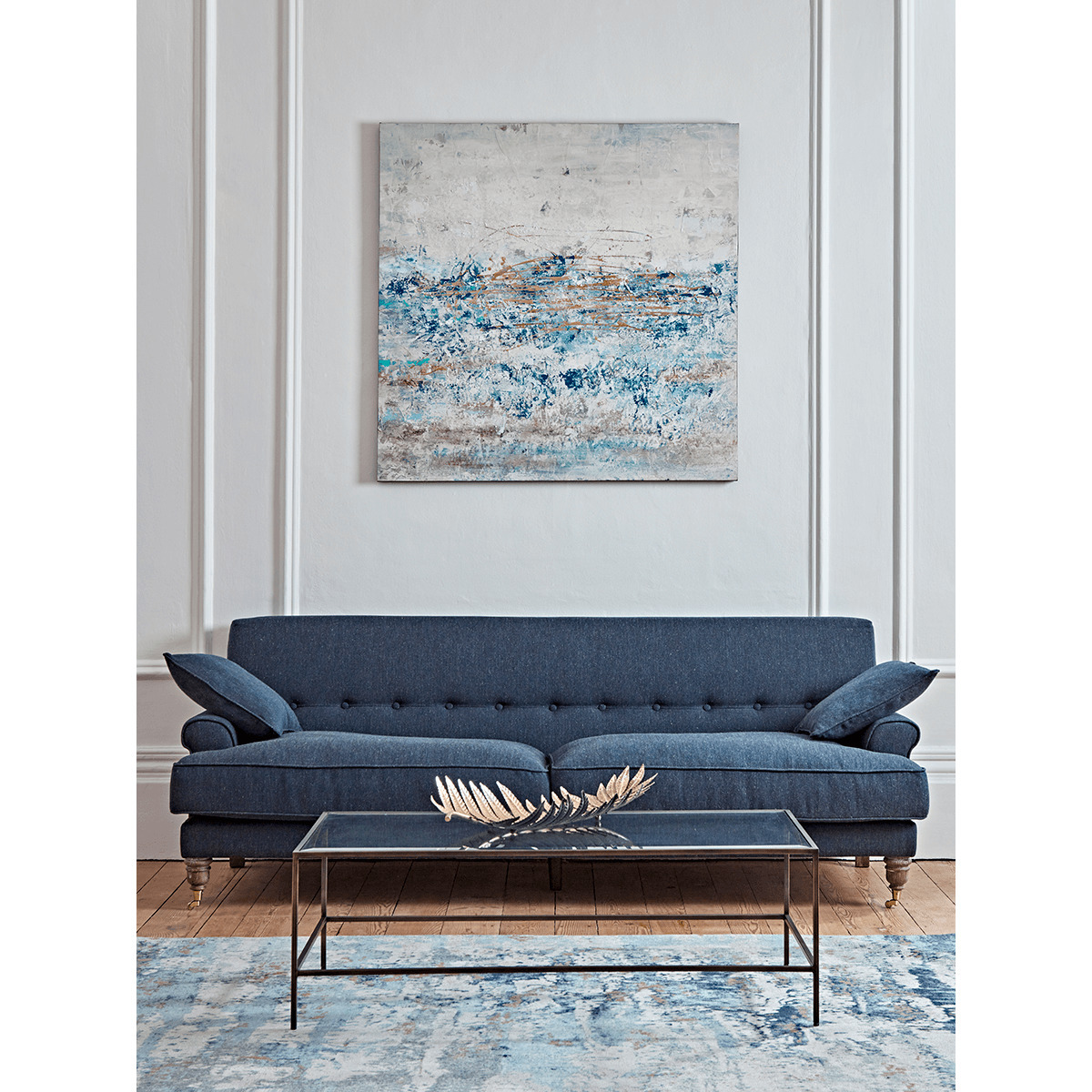 Herringbone Sofa - Blue – image 1