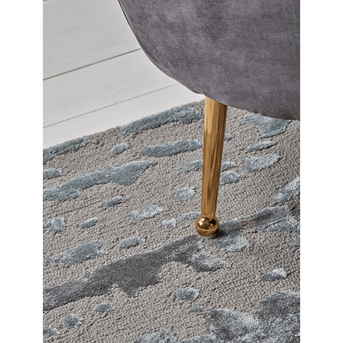Deep Grey Velvet Curved Sofa – image 3