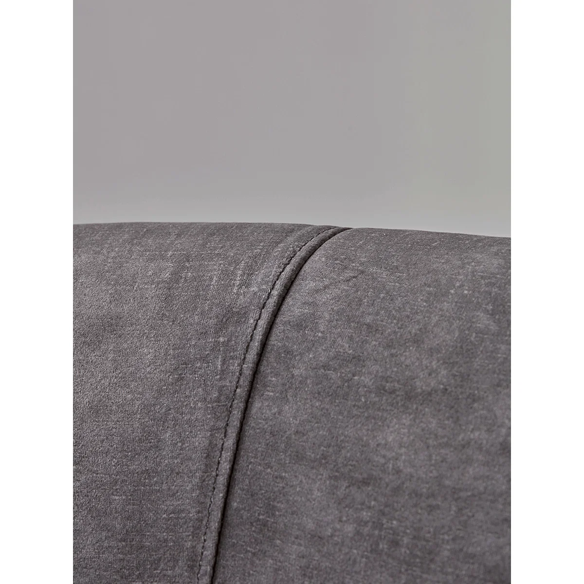 Deep Grey Velvet Curved Sofa – image 4