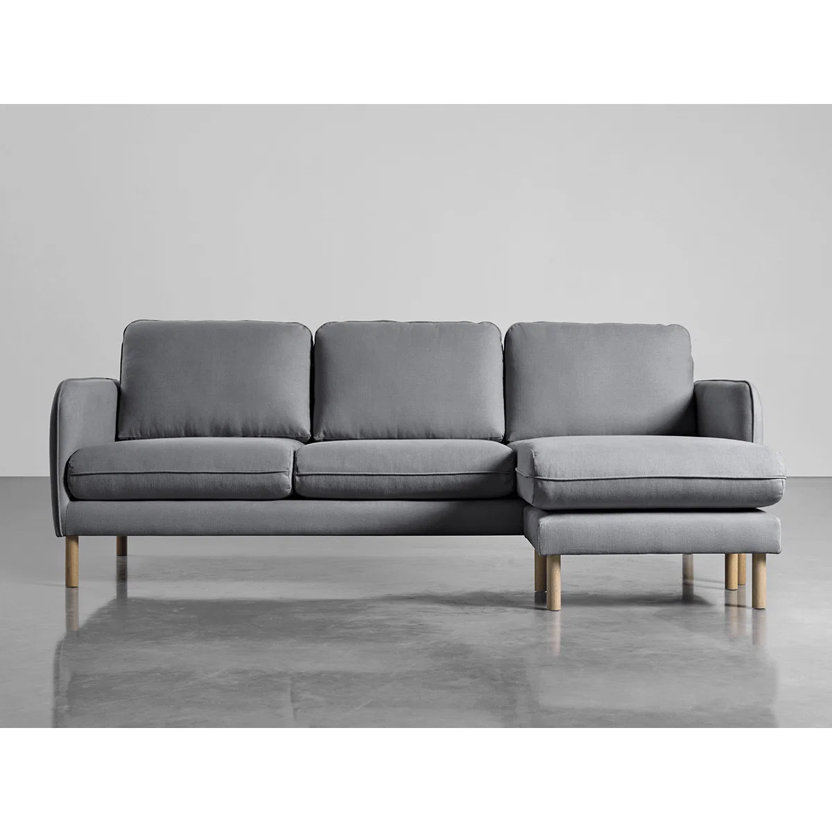 Scandi Midi Chaise Sofa Smoke Linen Cotton Blend – image 2