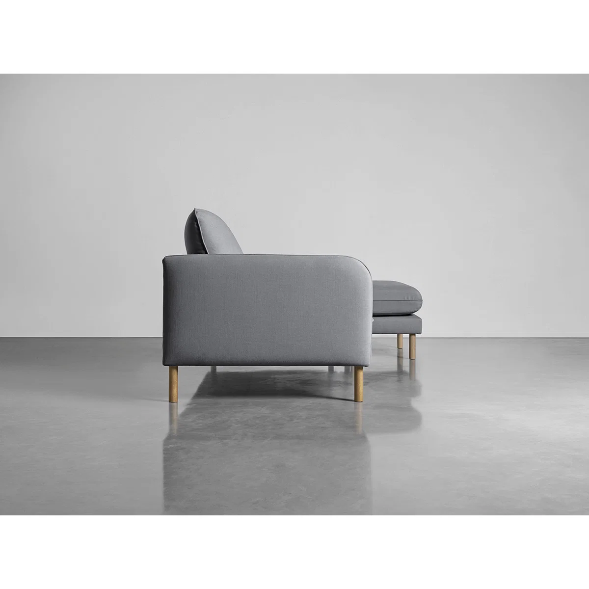 Scandi Midi Chaise Sofa Smoke Linen Cotton Blend – image 3