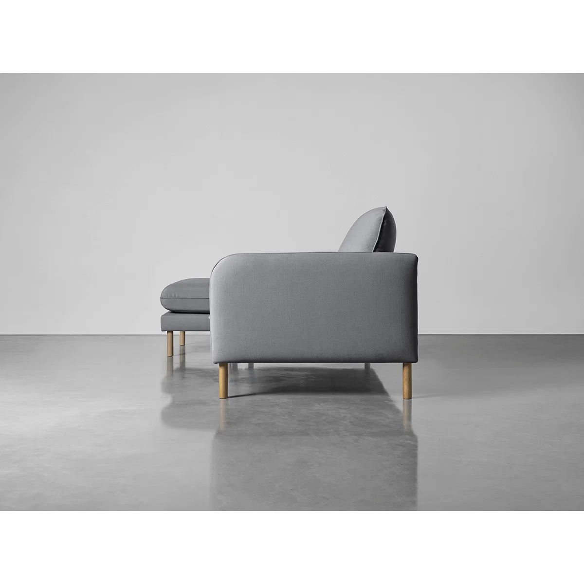 Scandi Midi Chaise Sofa Smoke Linen Cotton Blend – image 4