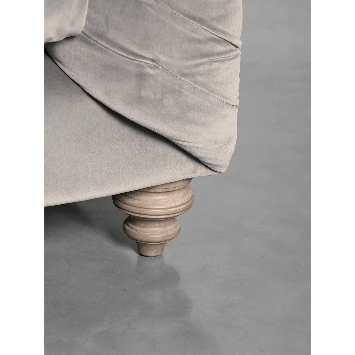 Buttoned Midi Sofa Swedish Grey Cotton Velvet – image 7