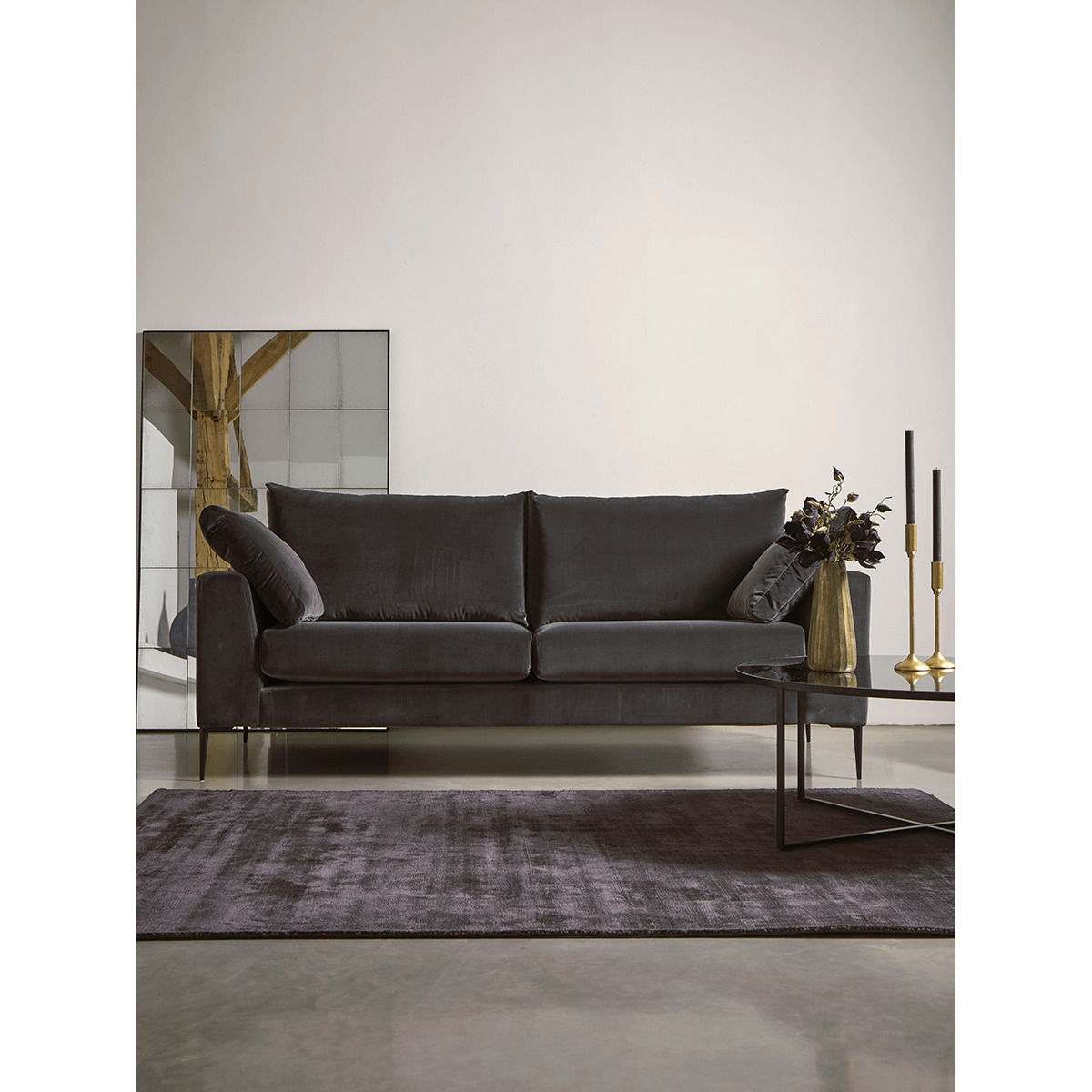 Milano Grand Sofa Slate Cotton Velvet – image 3