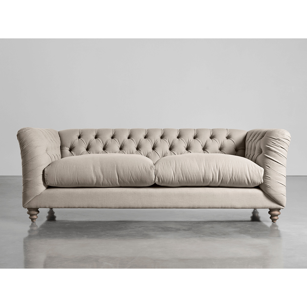 Buttoned Grand Sofa Birch Linen Cotton Blend – image 1