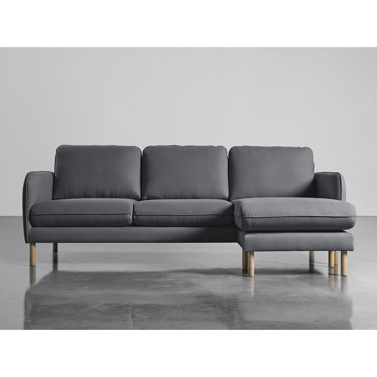 Scandi Midi Chaise Sofa Flint Linen Cotton Blend – image 2
