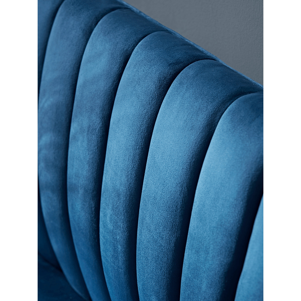 Fluted Velvet Sofa - Blue – image 2