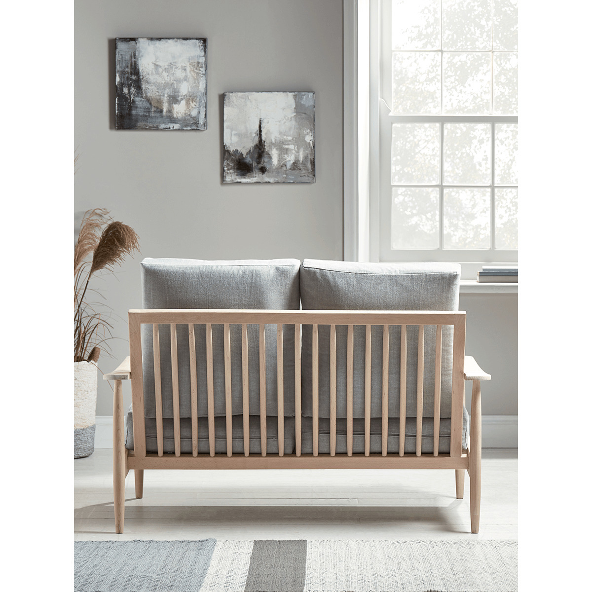 Beech Spindleback Sofa - Soft Grey – image 3