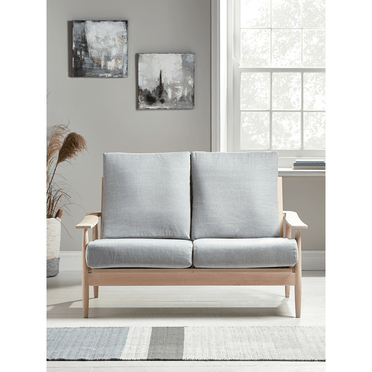 Beech Spindleback Sofa - Soft Grey – image 1
