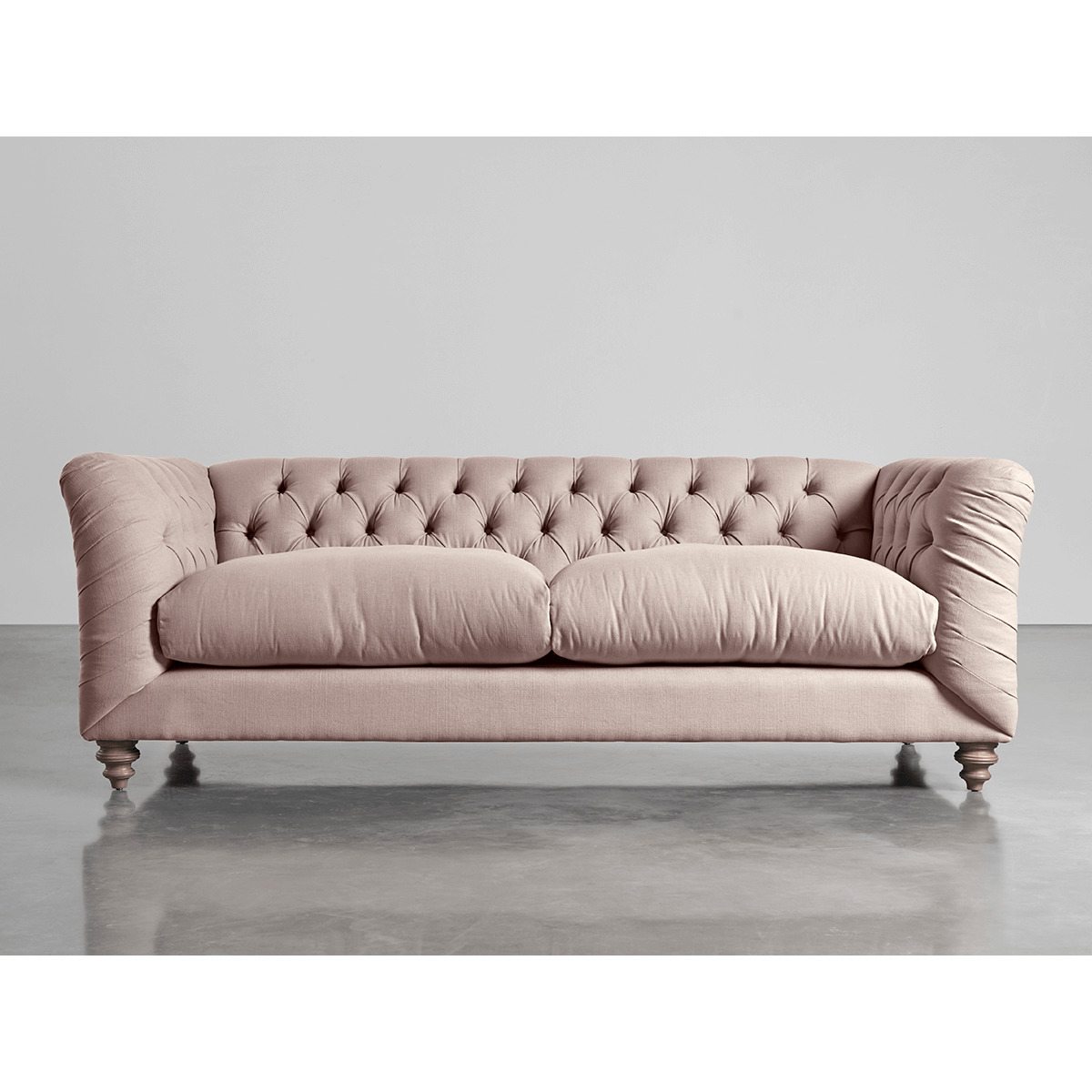 Buttoned Grand Sofa Mallow Linen Cotton Blend – image 1