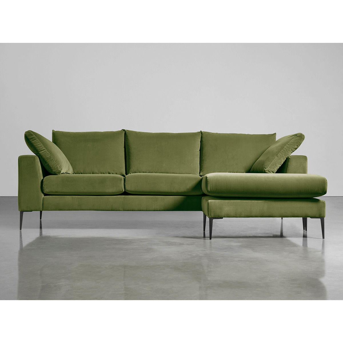 Milano Grand Chaise Sofa Moss Cotton Velvet – image 3