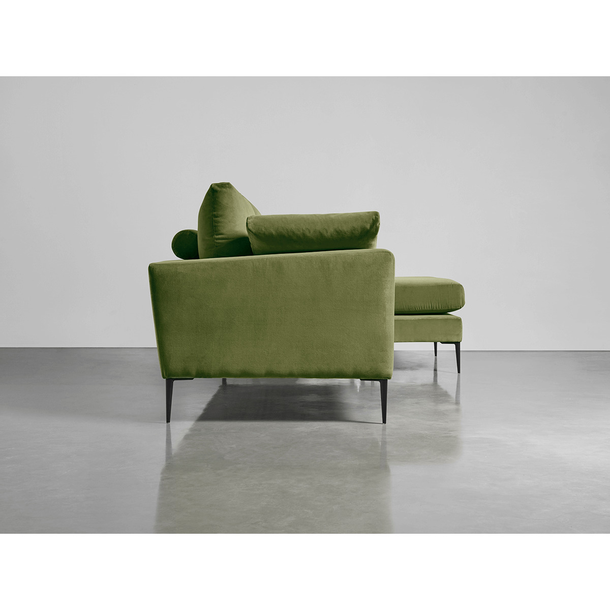 Milano Grand Chaise Sofa Moss Cotton Velvet – image 4