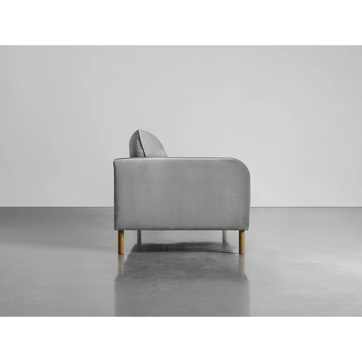 Scandi Midi Sofa Swedish Grey Cotton Velvet – image 2