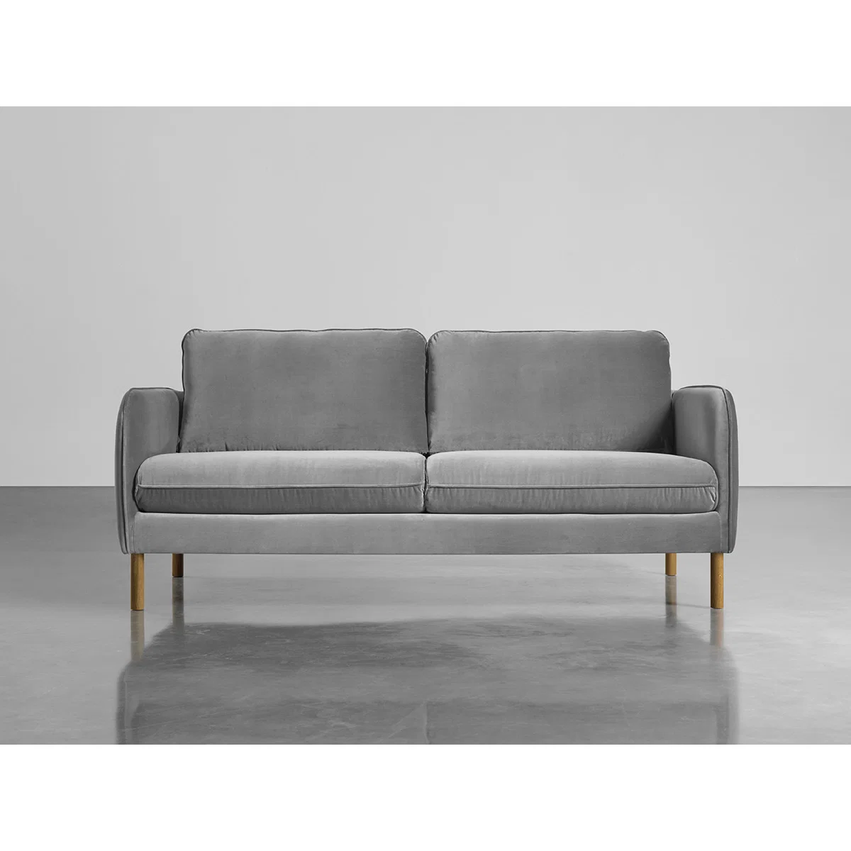 Scandi Midi Sofa Swedish Grey Cotton Velvet – image 1